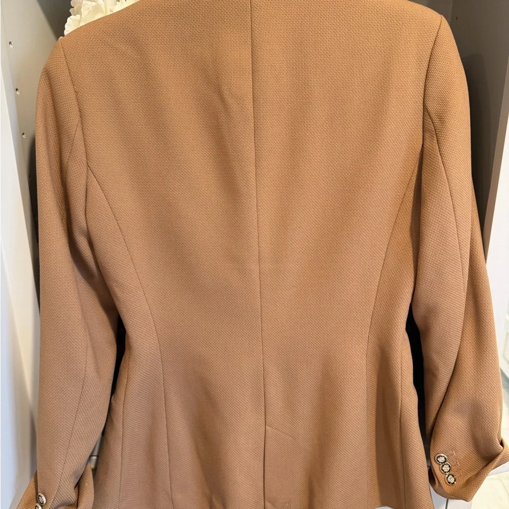 Zara Women's Camel Double-Breasted Blazer - Picture 3 of 4